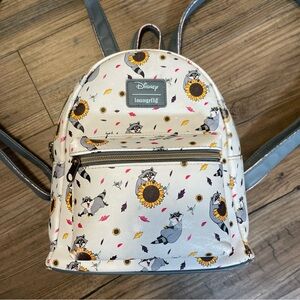 Loungefly White Meeko & Sunflower Print Mini Backpack